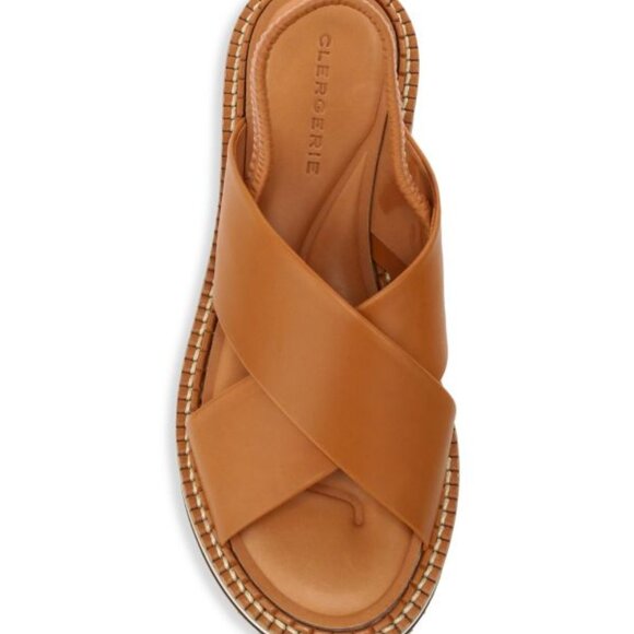 Clergerie Freedom Leather Slingback Platform Sandals 37.5 / 7US - Picture 1 of 10
